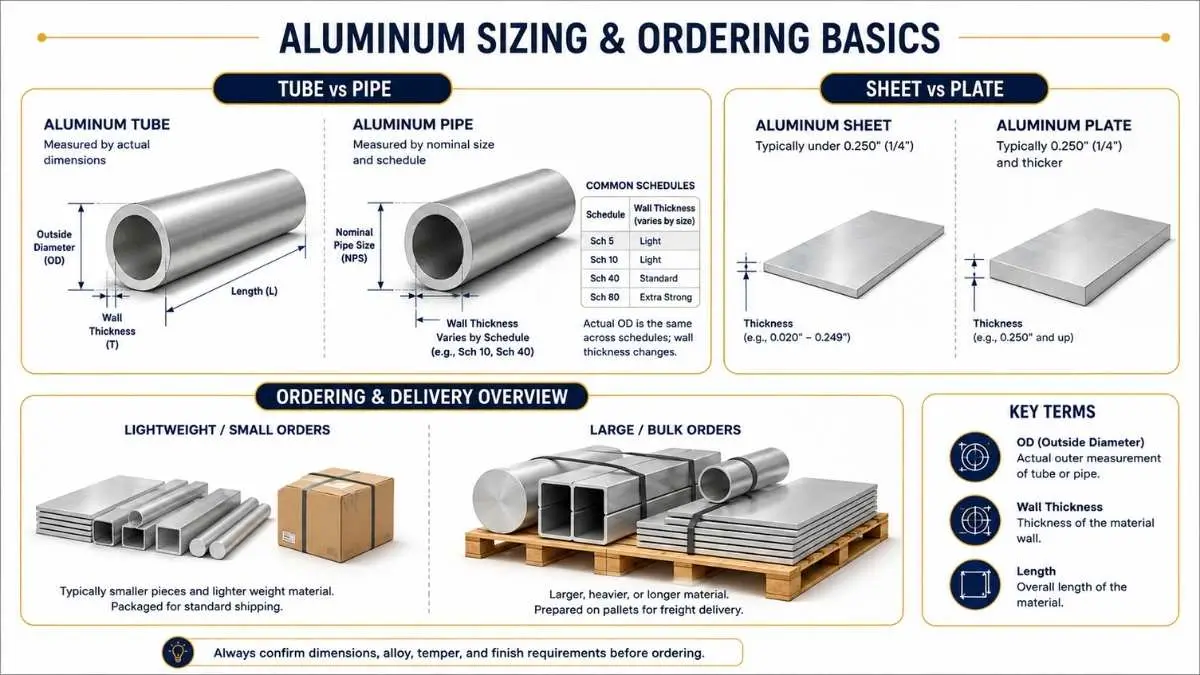 Freight shipping weight thresholds for aluminum orders