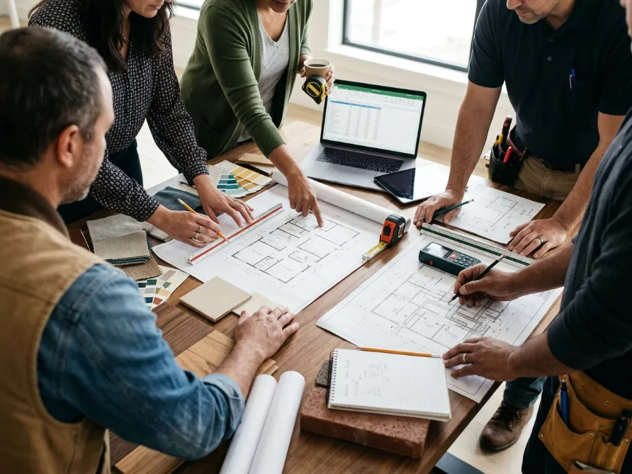 Professionals and homeowners using space calculator