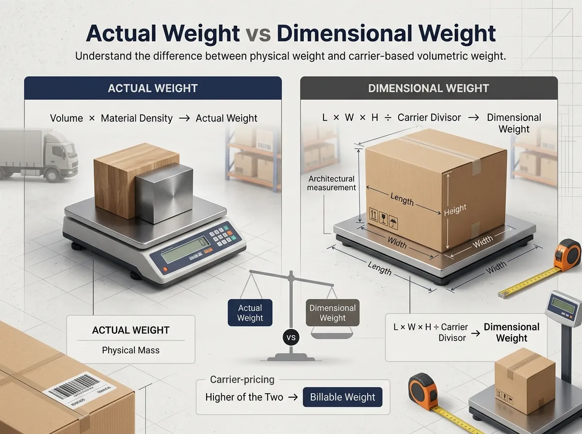 Actual Weight vs Dimensional Weight
