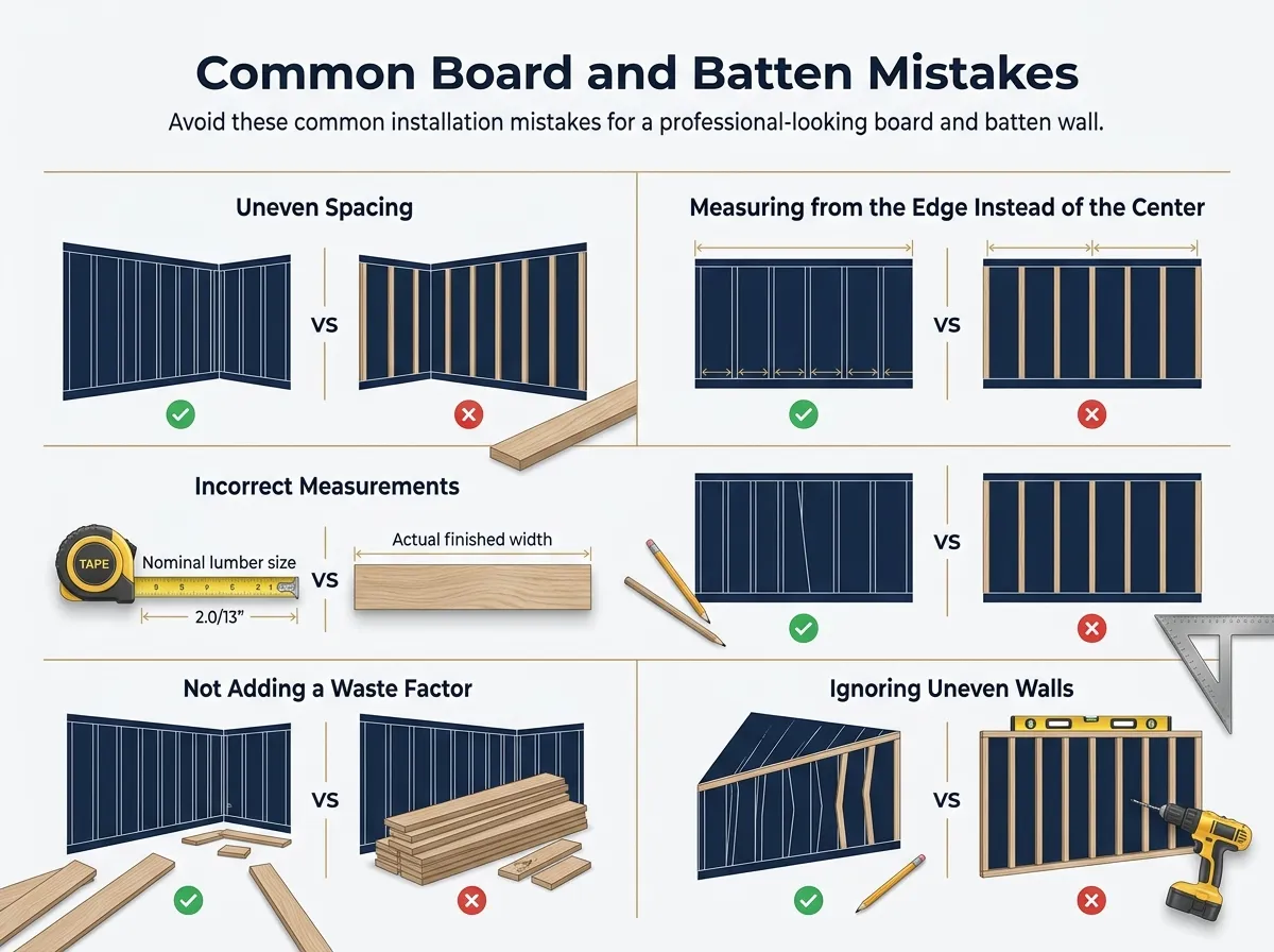 Common Board and Batten Mistakes Illustration
