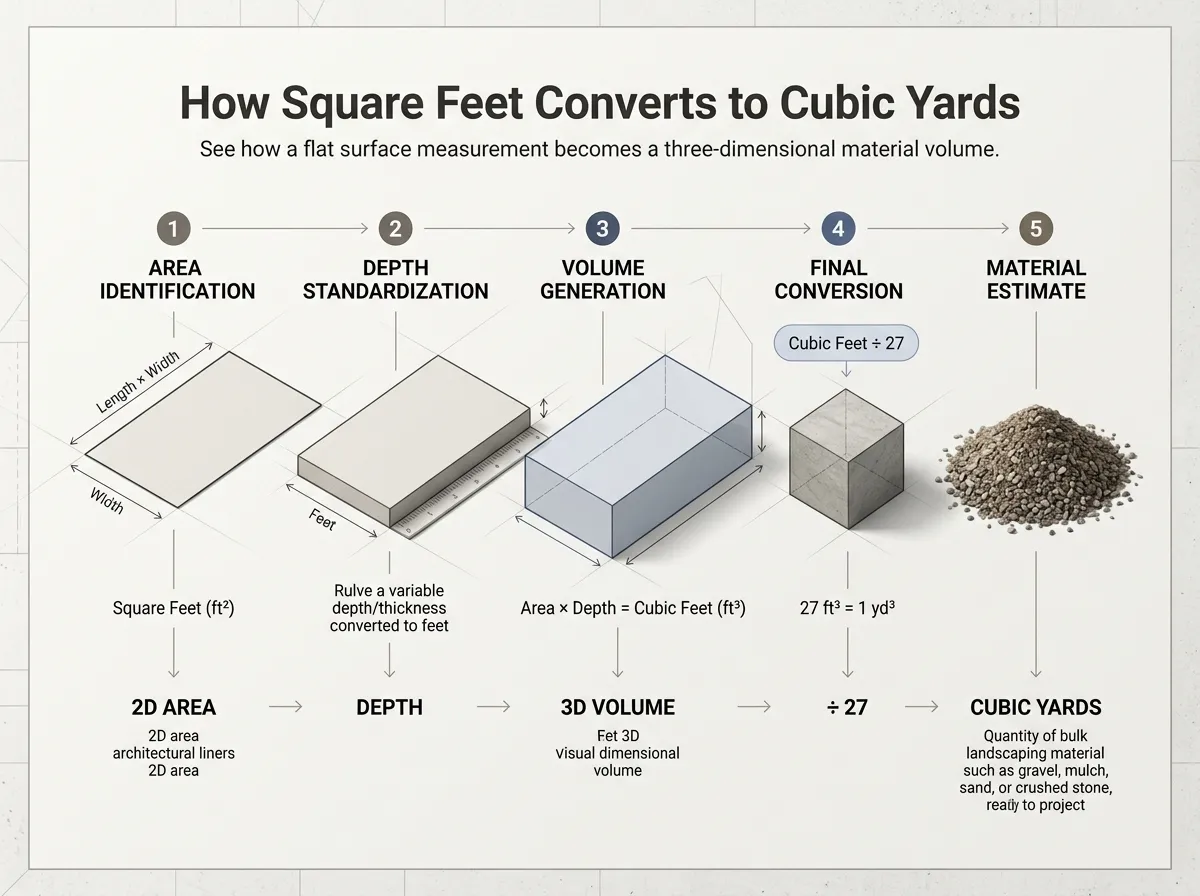 How Square Feet Converts to Cubic Yards