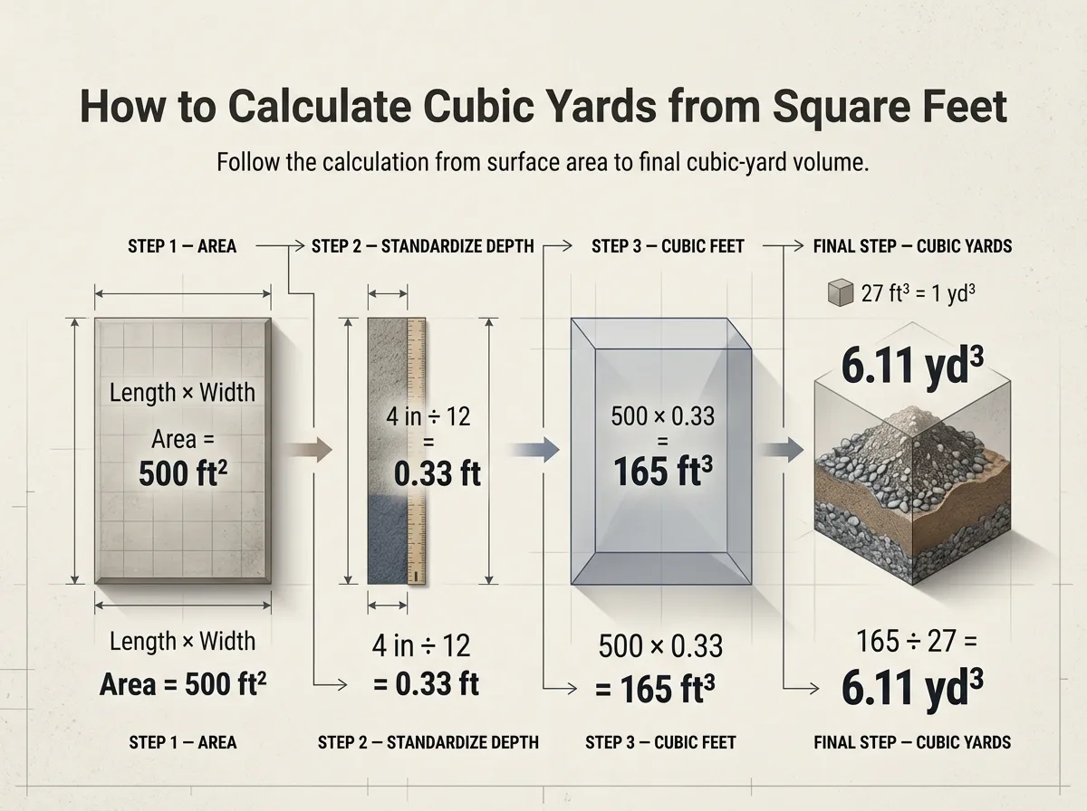 How to Calculate Cubic Yards from Square Feet
