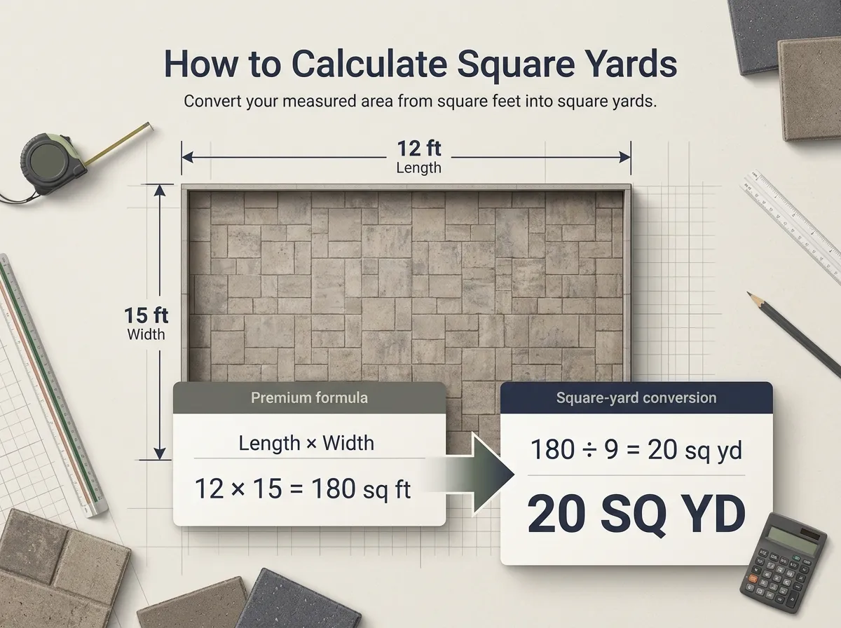 How to calculate square yards