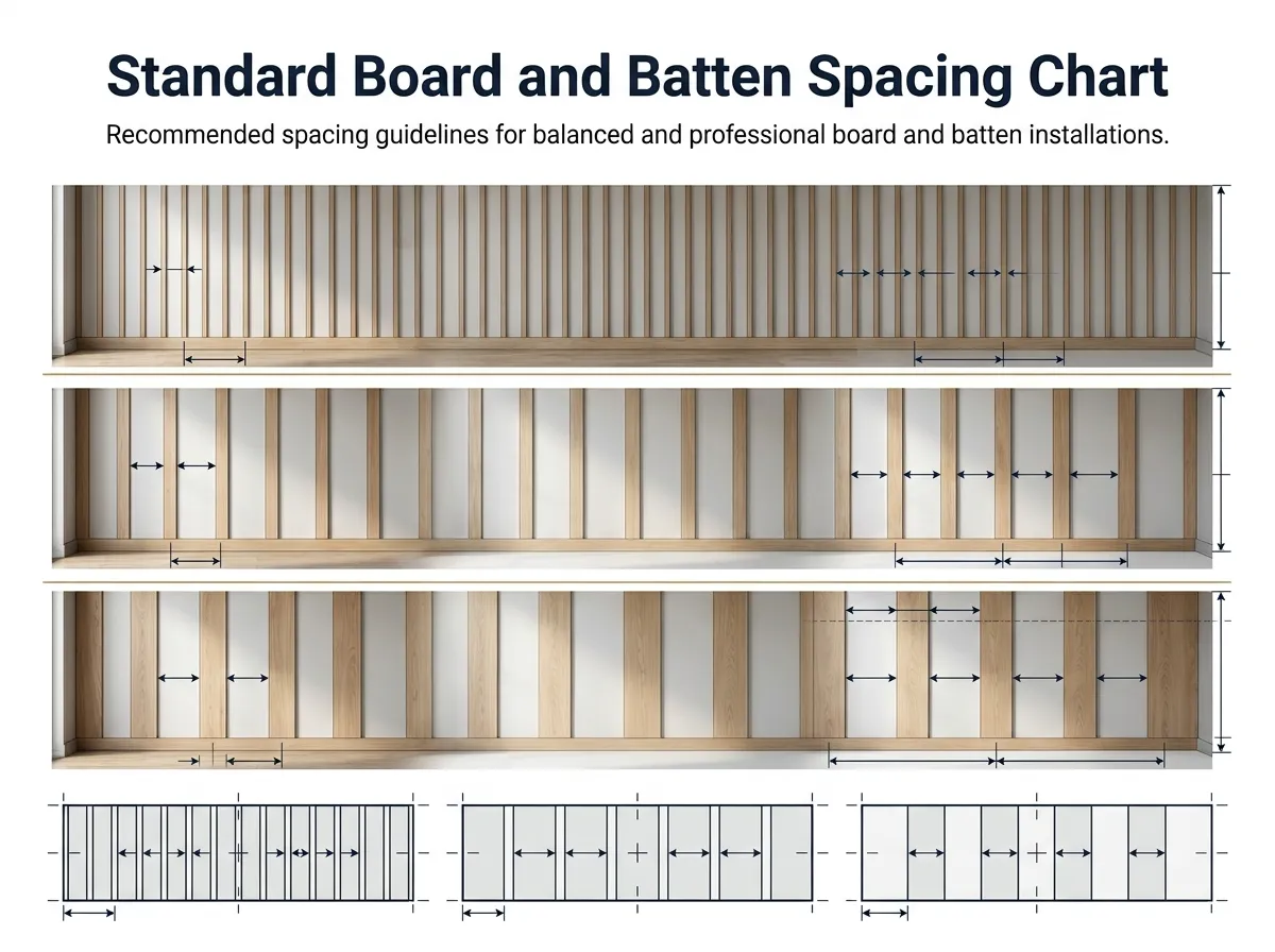 Standard Board and Batten Spacing Chart