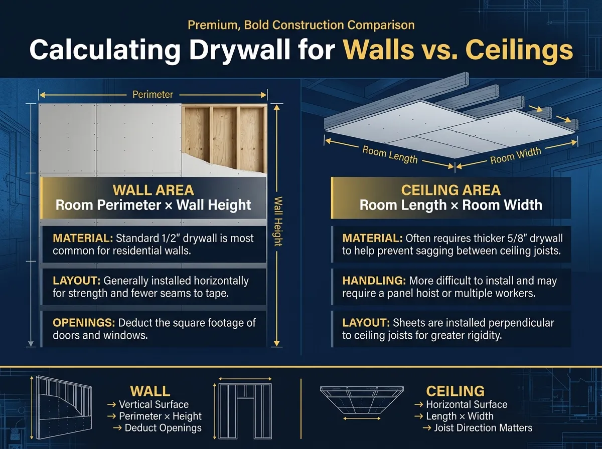 Drywall installation for walls and ceilings