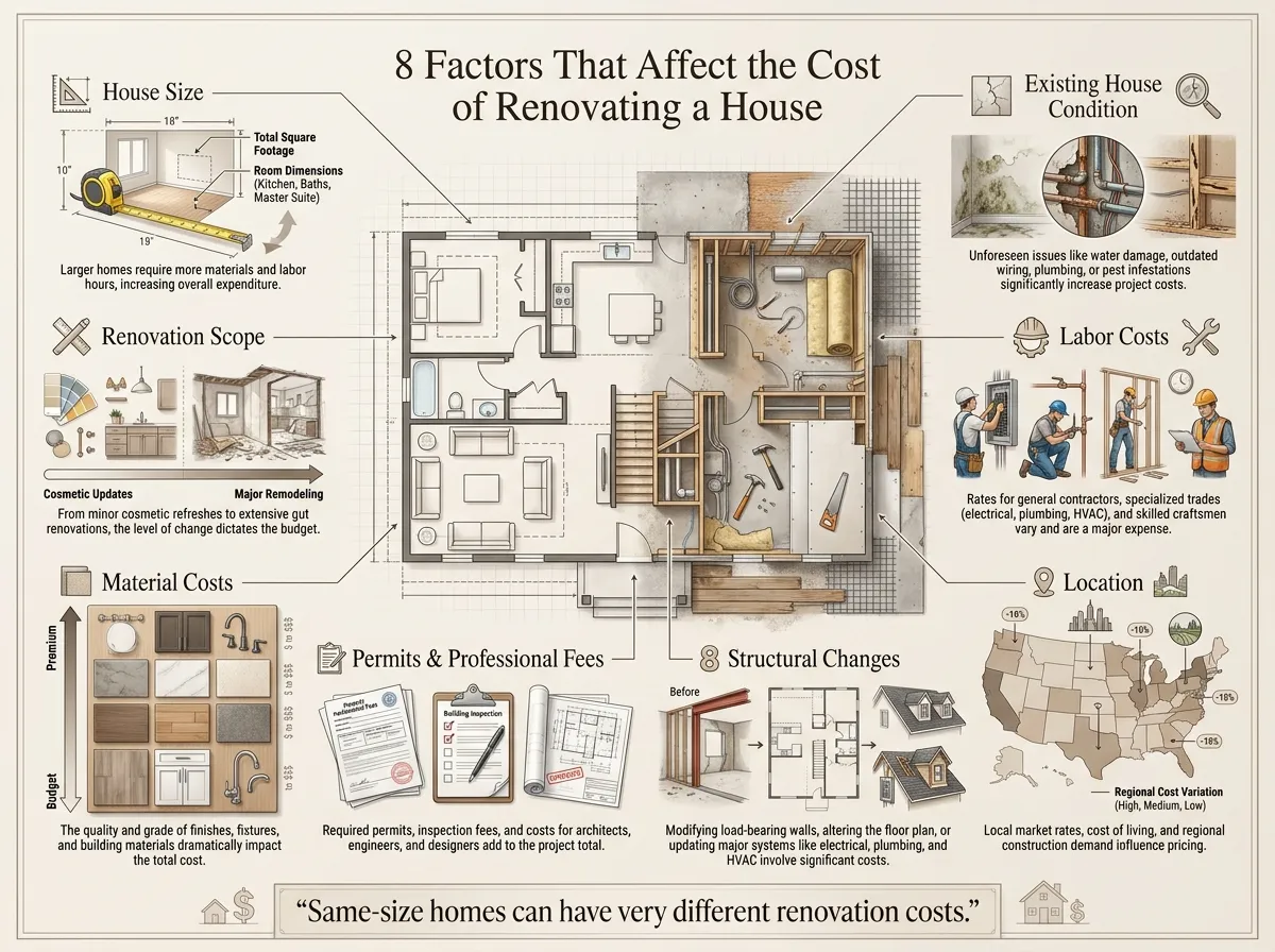 Factors Affect the Cost of Renovating a House