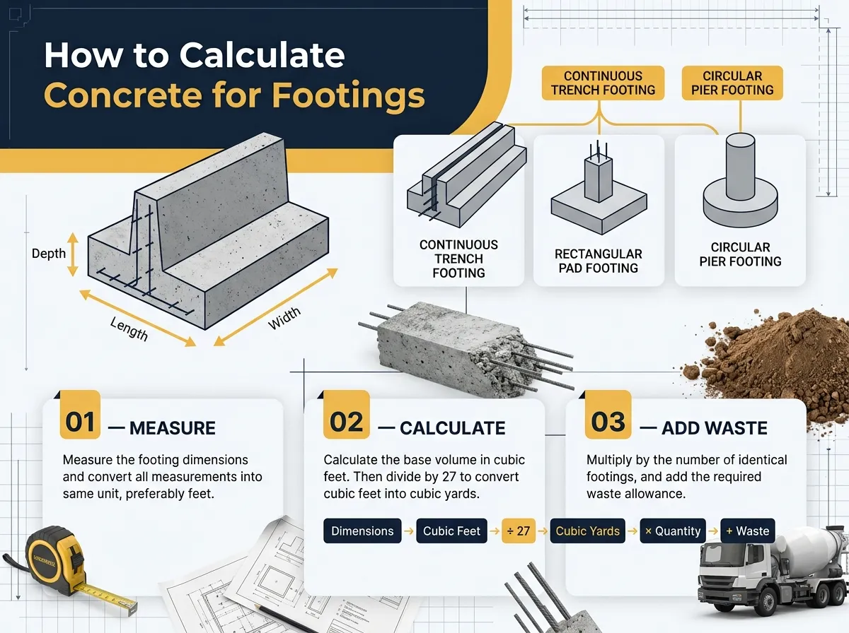 How to Calculate Concrete for Footings