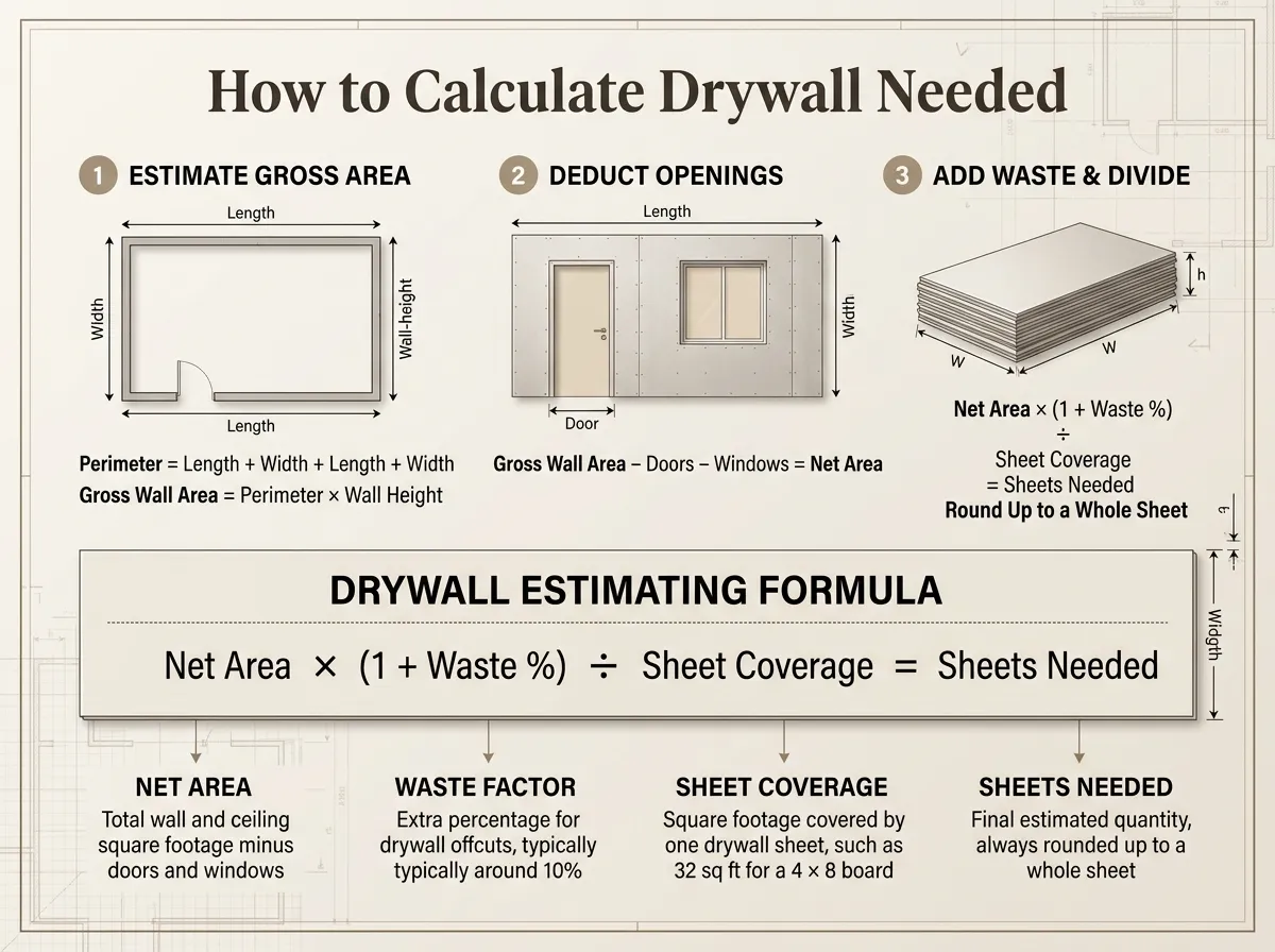 Tips for accurate drywall material estimates