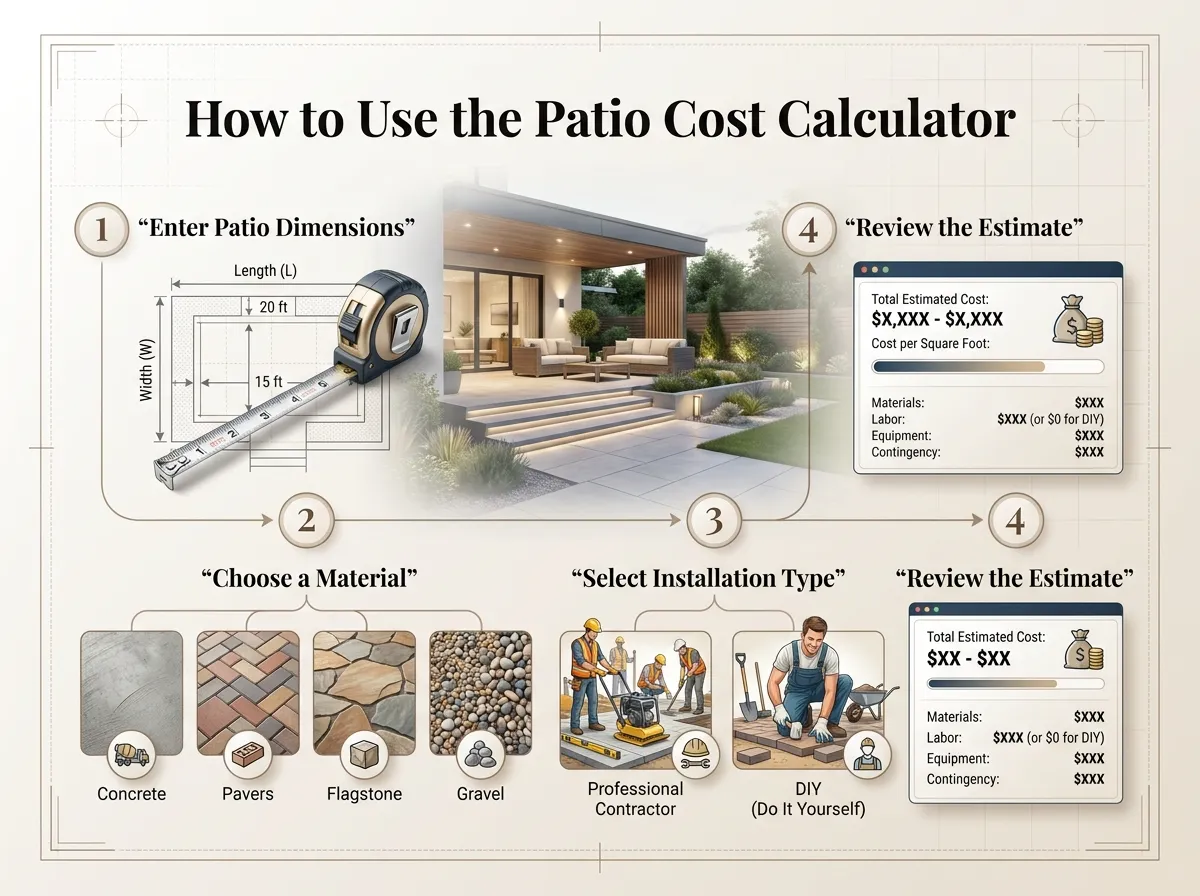 How to use the patio cost calculator