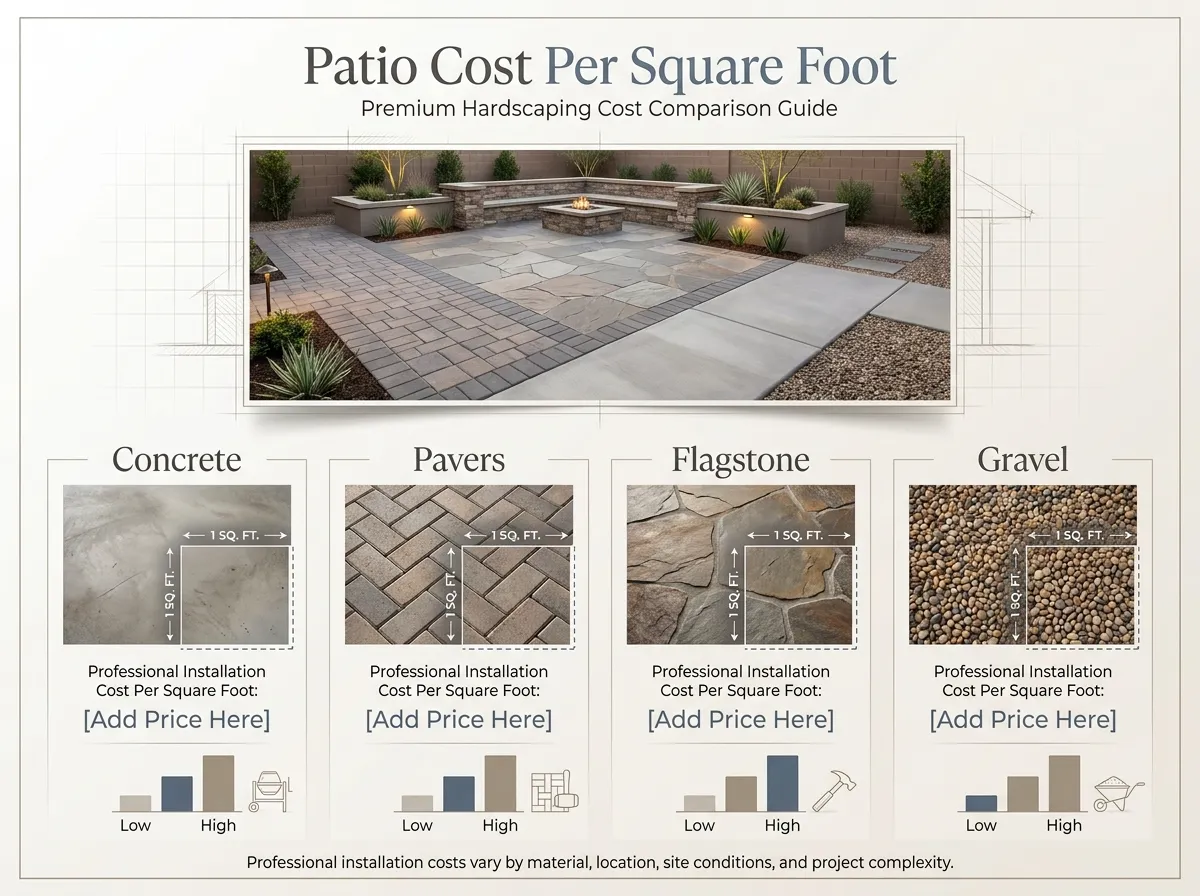Patio cost per square foot comparison