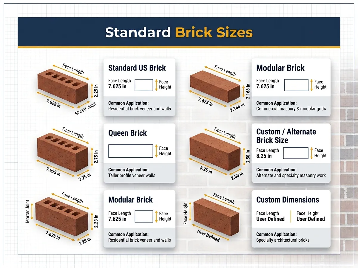 Standard Brick Sizes and Formats Reference