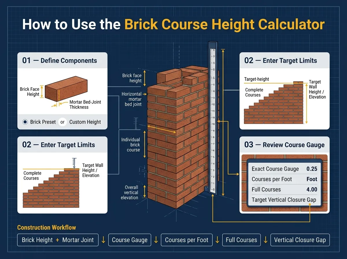 Mason checking vertical elevation on a brick wall with a course gauge rod