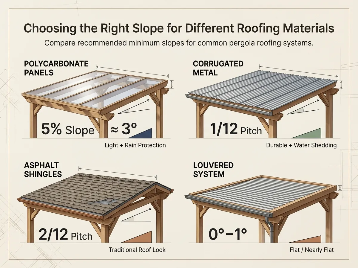 Choosing the Right Slope for Pergola Roofing Materials