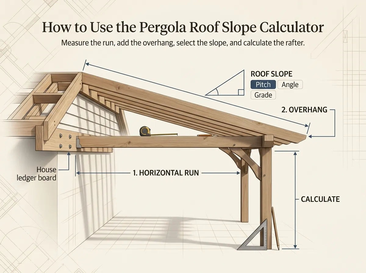 How to Use this Pergola Roof Slope Calculator