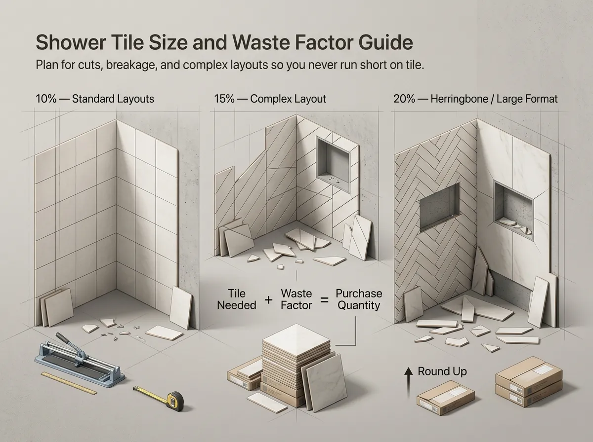 Shower Tile Size and Waste Factor Guide