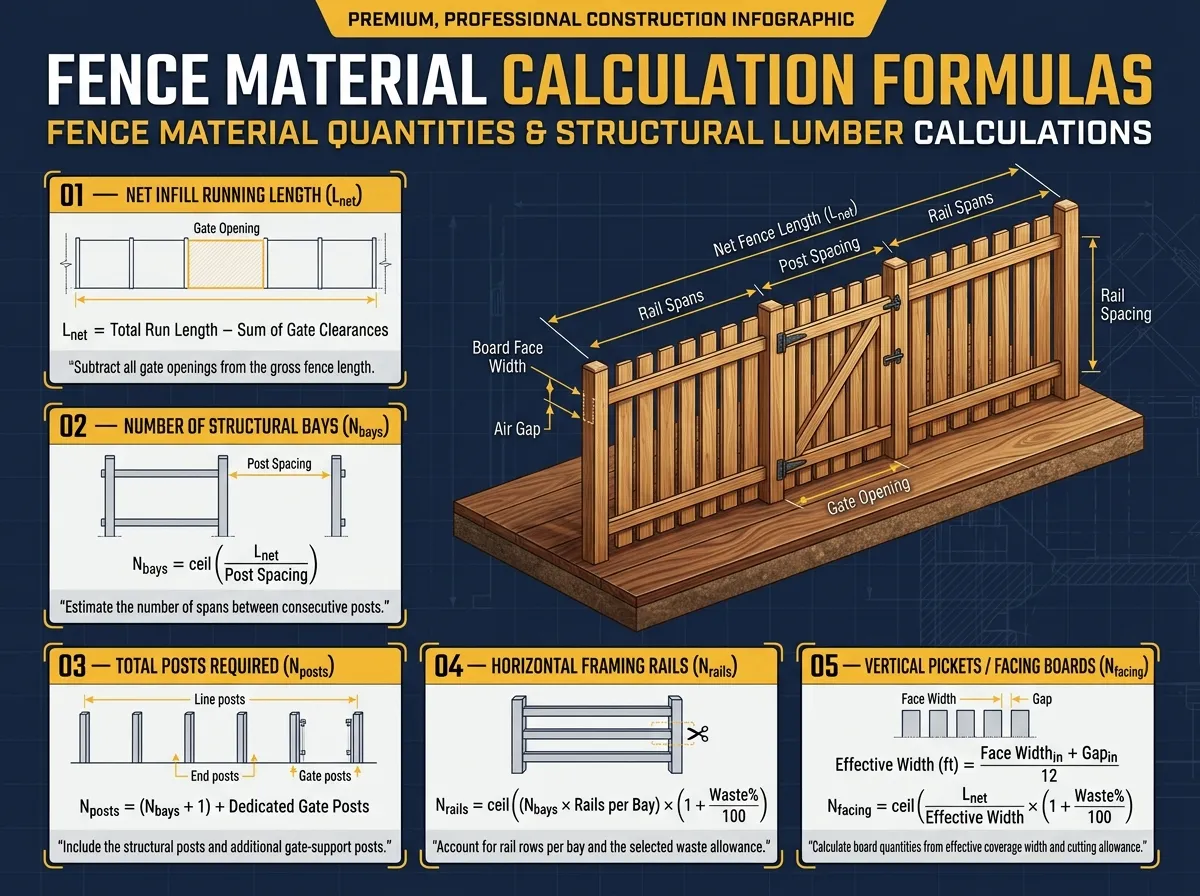 Fence Material Calculation Formulas